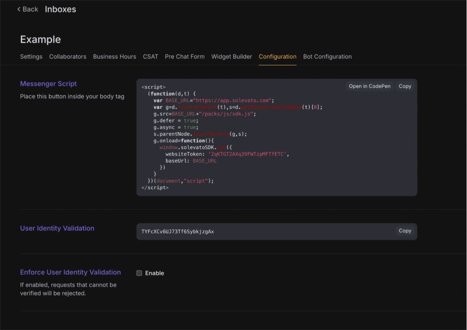 integrate website